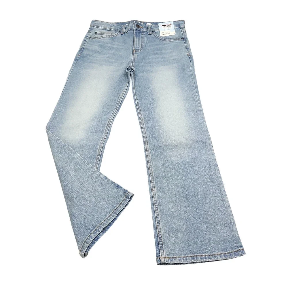 Boys' Stretch Bootcut Denim Jeans - Cat & Jack Blue Light Wash Size 12 Husky